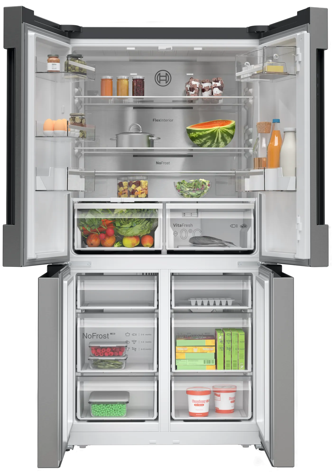 BOSCH KFN96APEAG Side-by-side fridge 593公升 Series 6 不銹鋼面防指紋 無霜法式多門雪櫃 | 大冰箱 | 廚房電器 | 家電 |