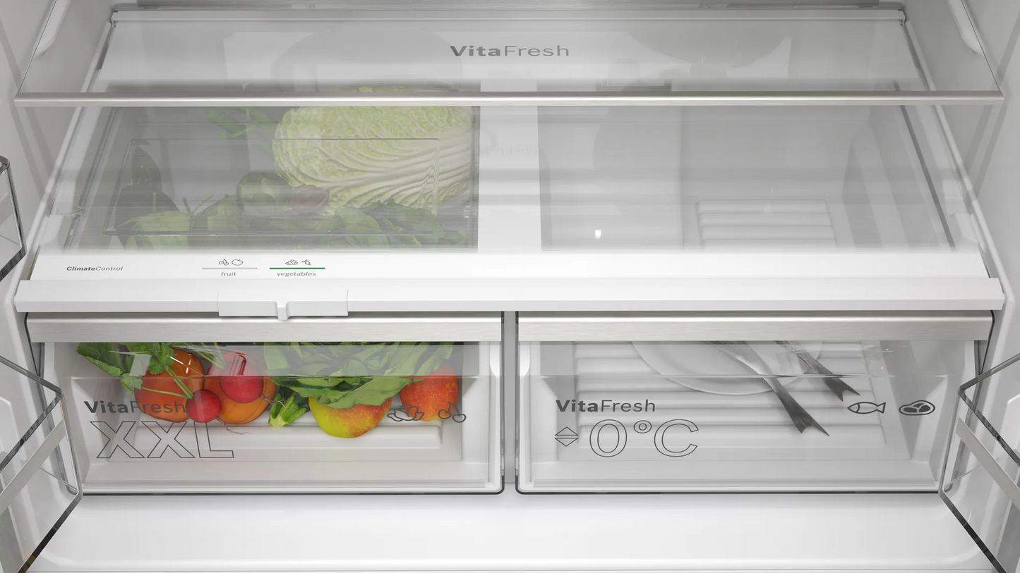 BOSCH KFN96APEAG Side-by-side fridge 593公升 Series 6 不銹鋼面防指紋 無霜法式多門雪櫃 | 大冰箱 | 廚房電器 | 家電 |