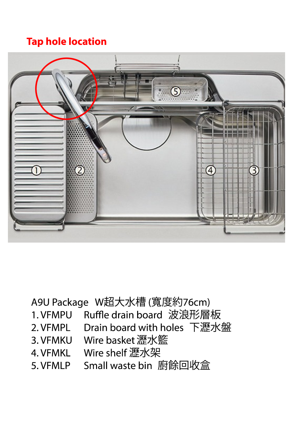 LIXIL A9U 790mm Japanese 2-Levels Multi-functional Silence Sink 日本LIXIL 超大W水槽 雙層 多功能靜音不銹鋼廚房星盆  | Made in Japan |