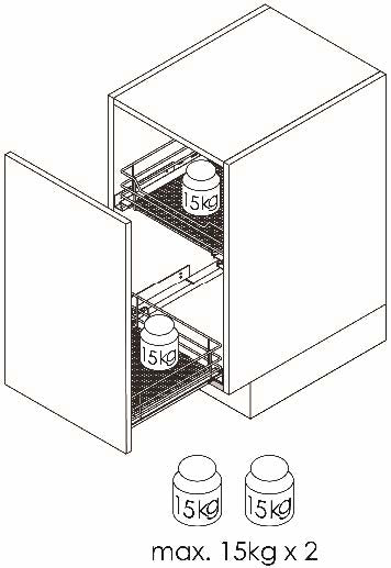 VAUTH-SAGEL soft-closing pull out basket (For pull-out) 緩衝關閉三邊拉籃 (連接抽屜面板用) | Made in Germany |