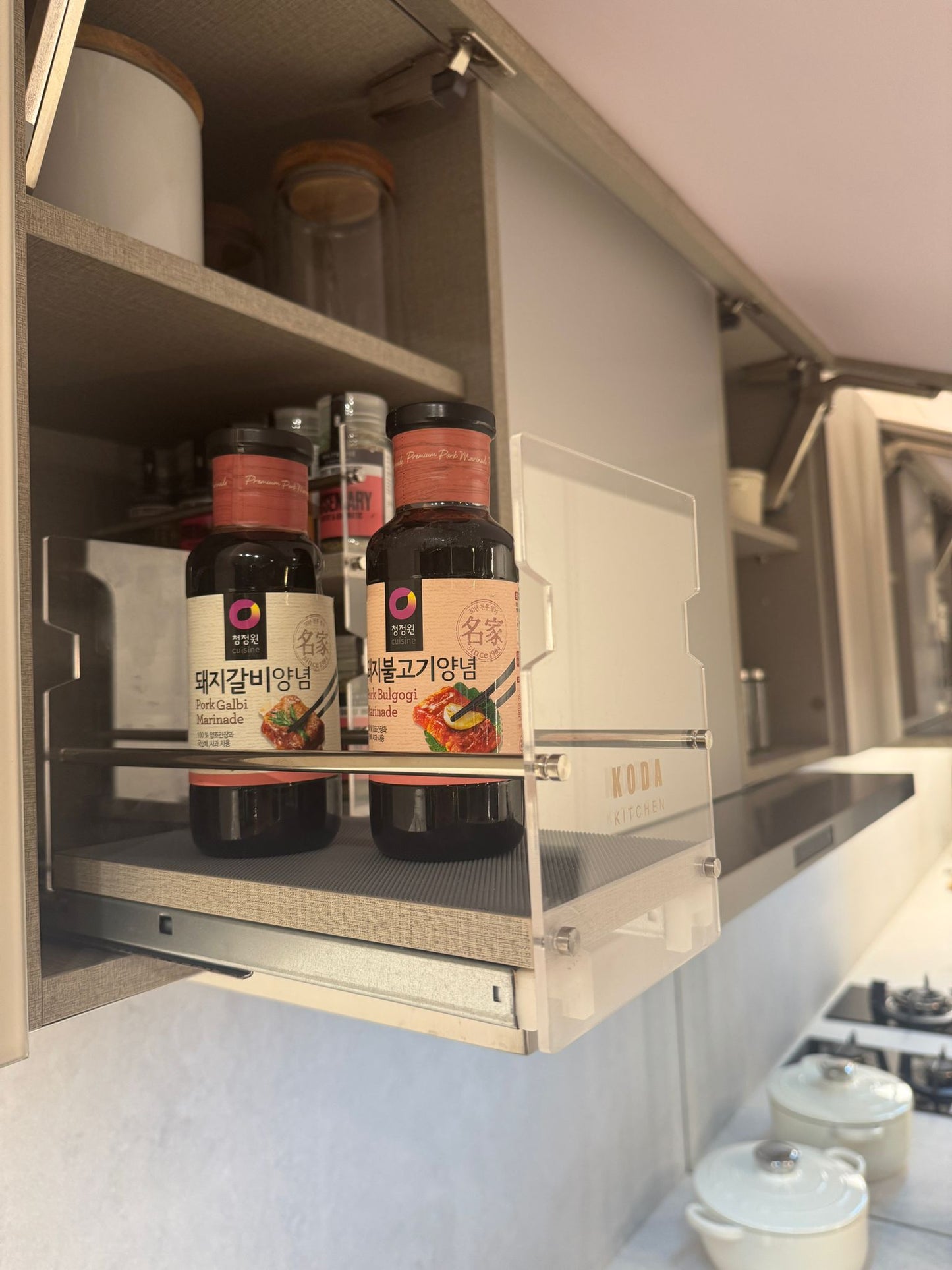 【預購Pre-order】Pull-out spice rack for wall unit, soft-closing 吊柜用調味瓶拉籃 阻尼關閉