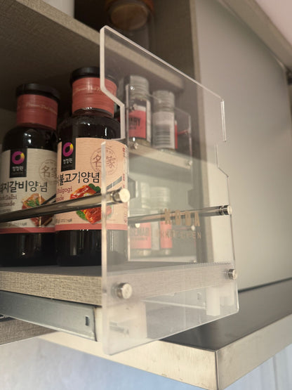 【預購Pre-order】Pull-out spice rack for wall unit, soft-closing 吊柜用調味瓶拉籃 阻尼關閉