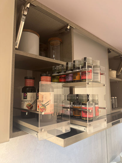 【預購Pre-order】Pull-out spice rack for wall unit, soft-closing 吊柜用調味瓶拉籃 阻尼關閉