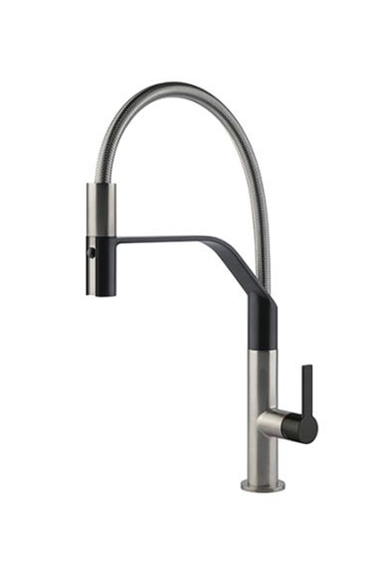 FOSTER MILANELLO Single lever mixer tap with rotating barrel and flexible shower | Made in Italy |