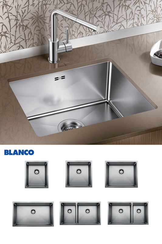 BLANCO Quatrus R15 340/400/500/700/435+285mm 不鏽鋼水槽德國製造R15小圓角方形不鏽鋼星盆 |德國製造|