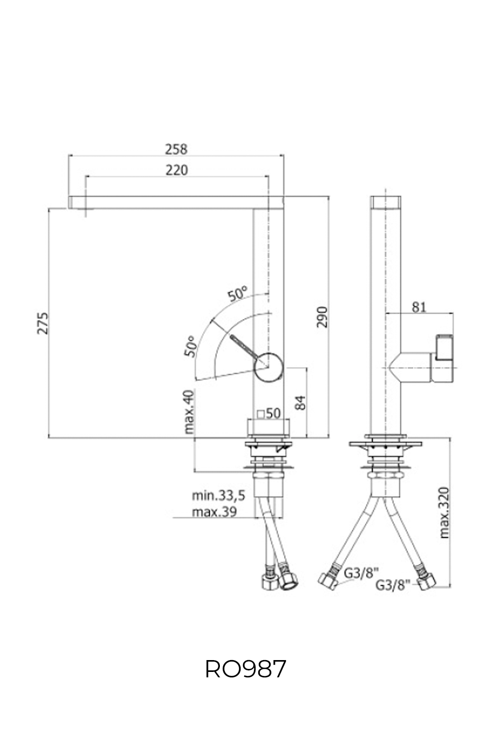 Paffoni RO987 Rock one-hole sink mixer | Made in Italy |