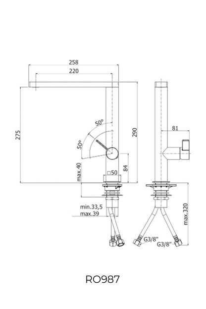 Paffoni RO987 Rock one-hole sink mixer | Made in Italy |