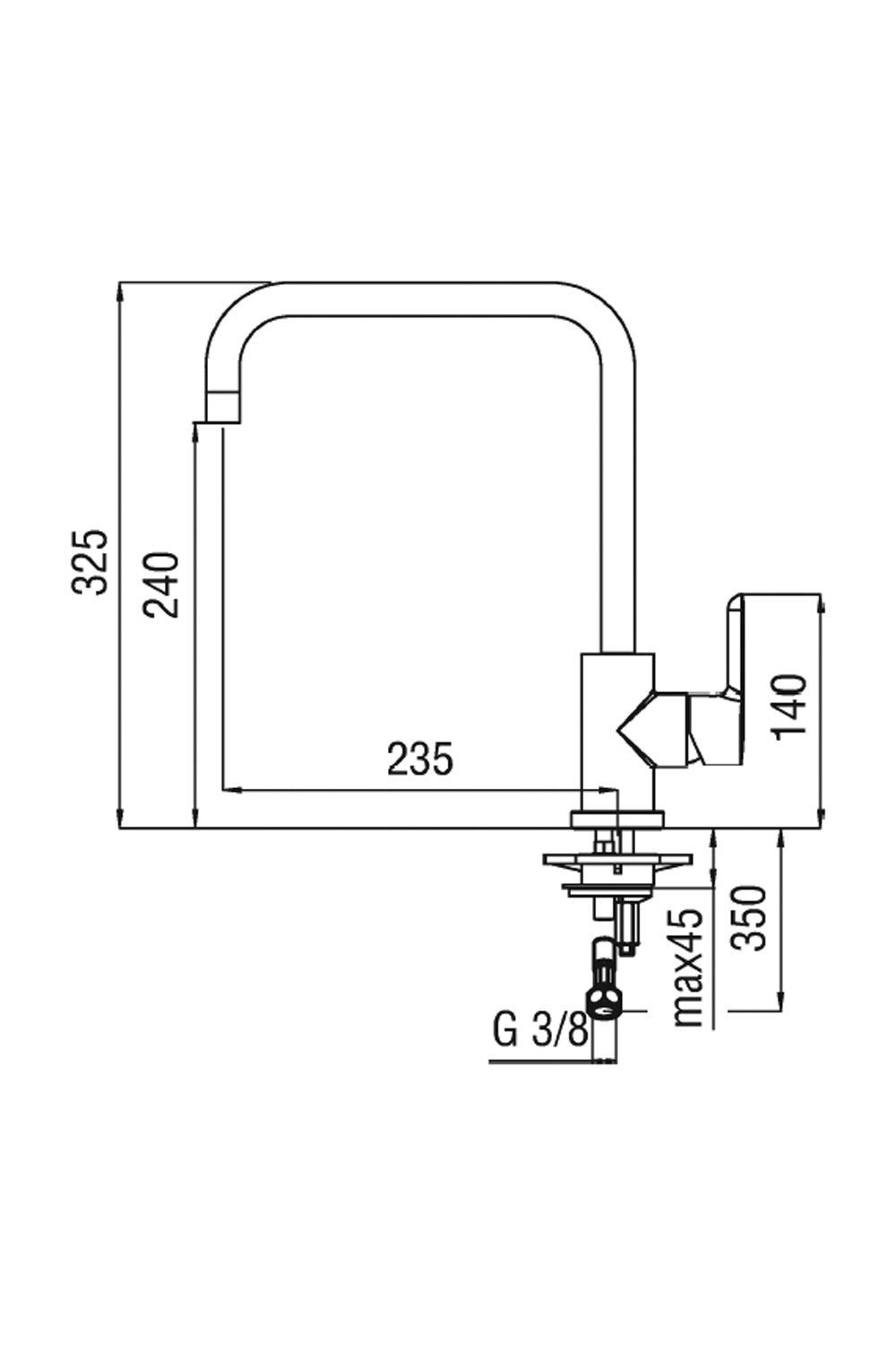 NOBILI ONE Single Lever Kitchen Sink Mixer WSD Approved AB87134N4CR | Made in Italy |