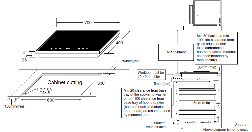 Whirlpool ACM313/BA 700mm Induction hob (13A Socket Version)