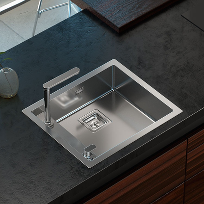 CM ITALIA 520mm R6-Corner Sunken Stainless Steel Sink | Made in Italy | 意大利製 R6小圓角520mm不銹鋼方星 方型星盆 單盆 水糟