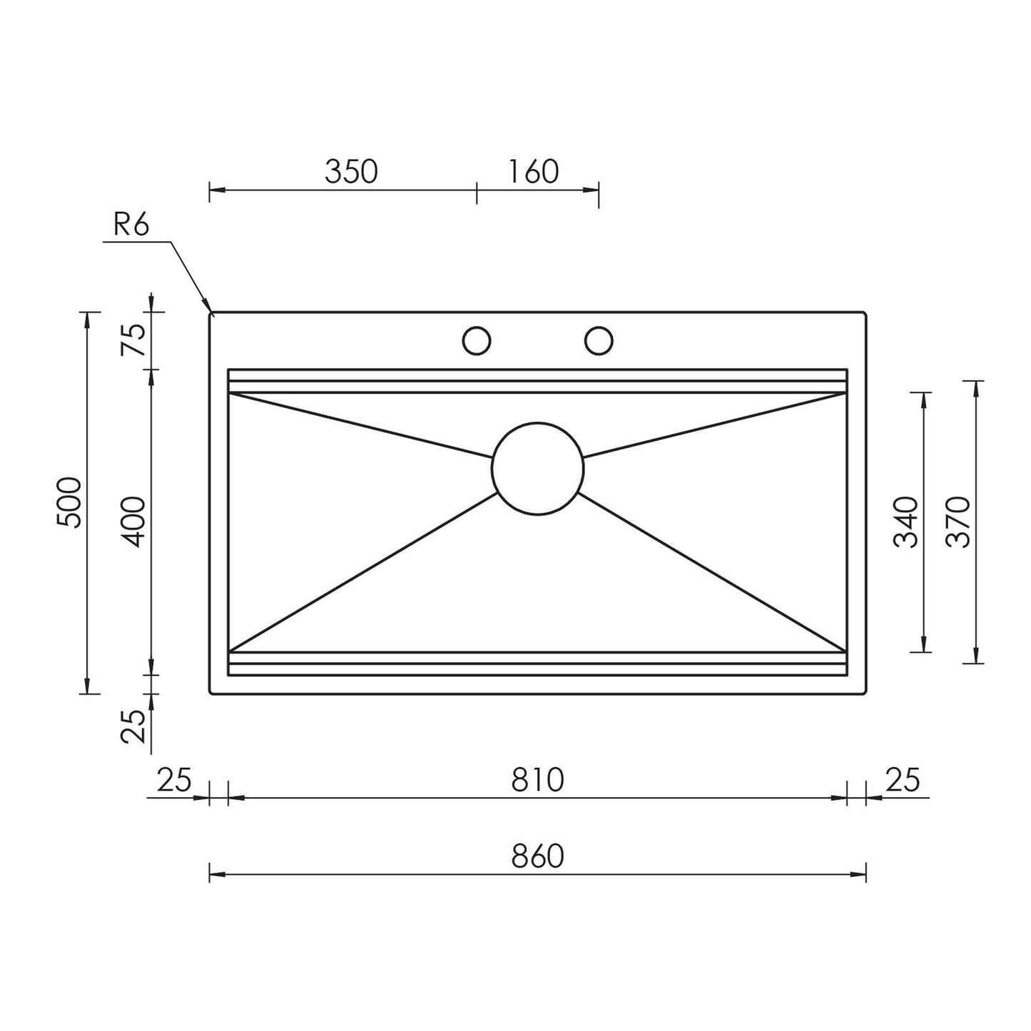 CM ITALIA 810mm R0-Corner Square Stainless Steel Sink (With Accessories!) | Made in Italy | 意大利製 R10小圓角810mm超大不銹鋼方星 方型星盆 單盆 水糟 多款配件可選