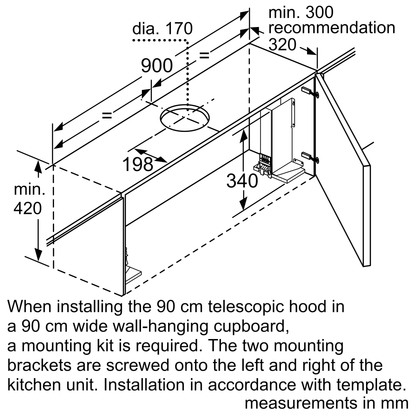 BOSCH DFS097A51B 900mm Telescopic Hood 博西 抽拉式油煙機 | 嵌入式 | 廚房電器 | 家電 |