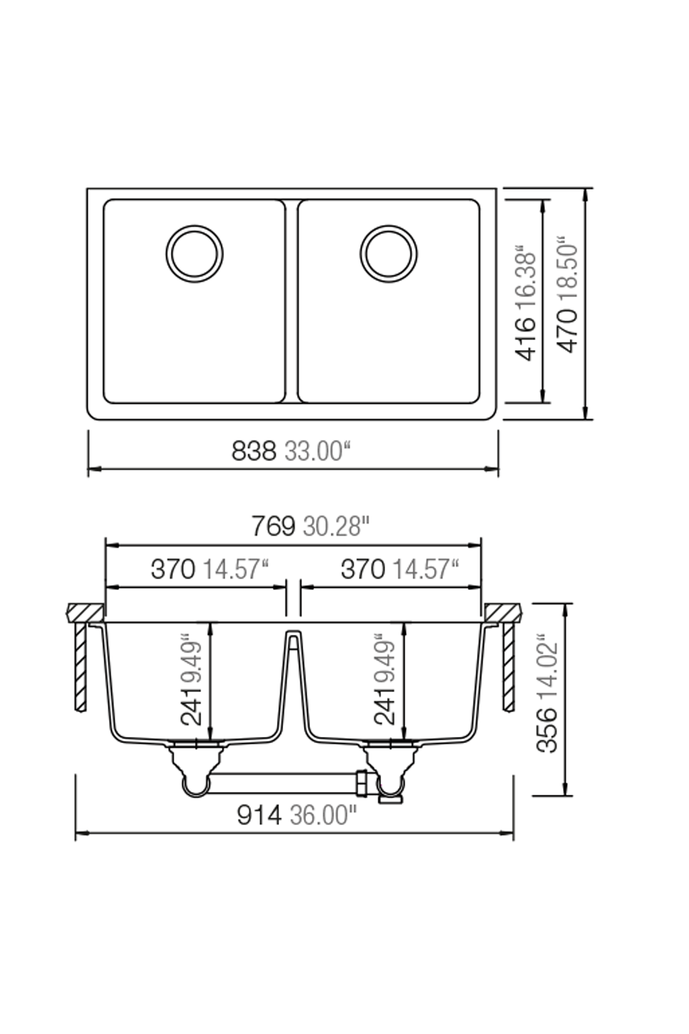 LUISINA 370+370mm Composite Sink Manufactured by SCHOCK 德國製造礦物合成石廚房星盆 水糟  | Made in Germany |