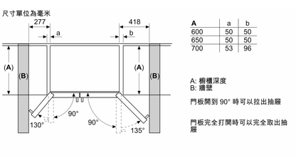 SIEMENS iQ500 KA93DVIFPG 908mm 獨立式並排冰箱