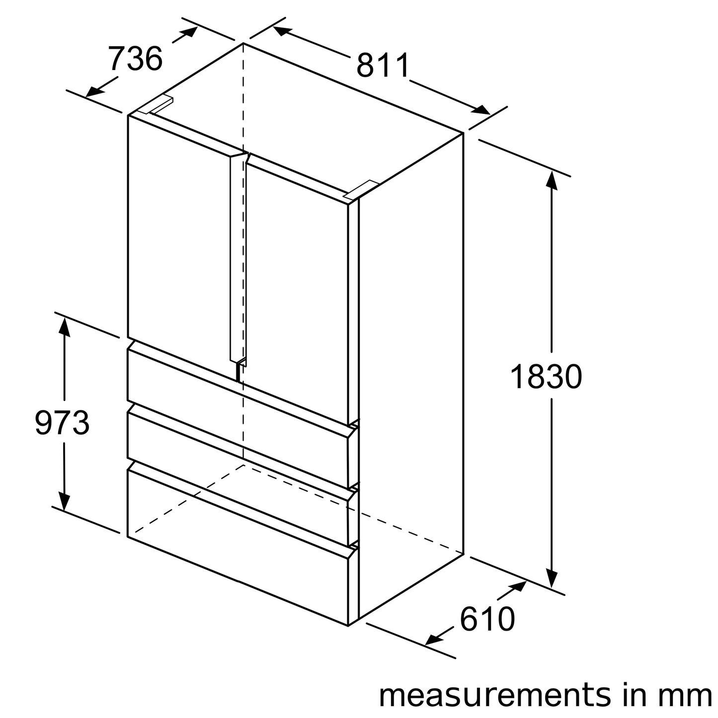 SIEMENS iQ700 KF86FPBEA 810mm Freestanding side-by-side Fridge | iF Design Award 2020 |