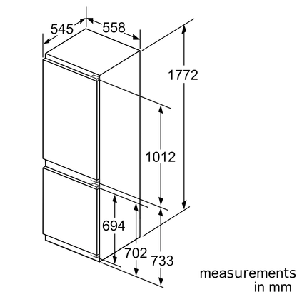 BOSCH KIN86AF31K 內置2門冰箱，底部冷凍櫃博西封入式雙門冷藏冷凍雪櫃|冰盒 |填入式 |廚房電器 |家電 |