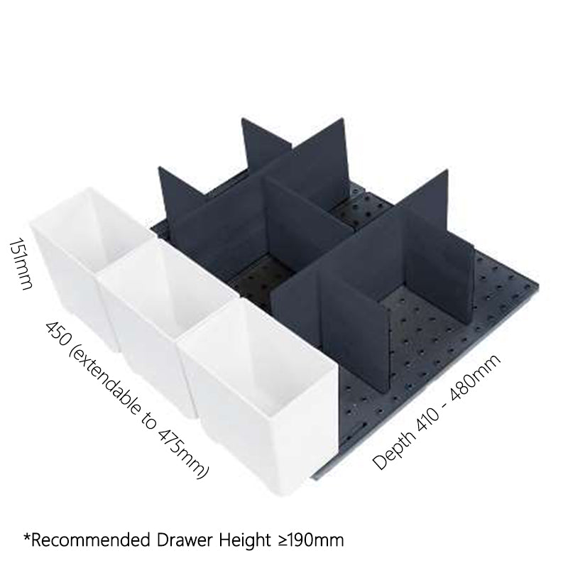 H.260mm Deep drawers magic organizers for Pots &amp; Pans, Bowls &amp; Plates, Utensils 260mm 高抽屜整理隔片 收納 家居整理