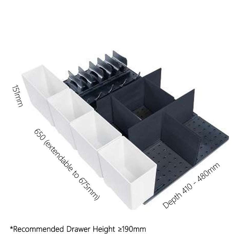 H.260mm Deep drawers magic organizers for Pots &amp; Pans, Bowls &amp; Plates, Utensils 260mm 高抽屜整理隔片 收納 家居整理