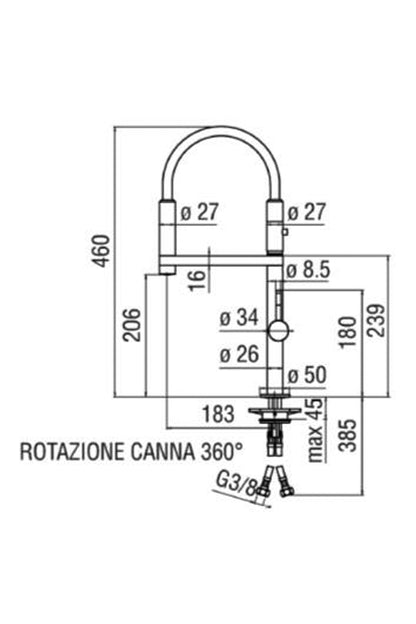 NOBILI MOVE Single Lever Kitchen Sink Mixer MV92300/50CR | Made in Italy |