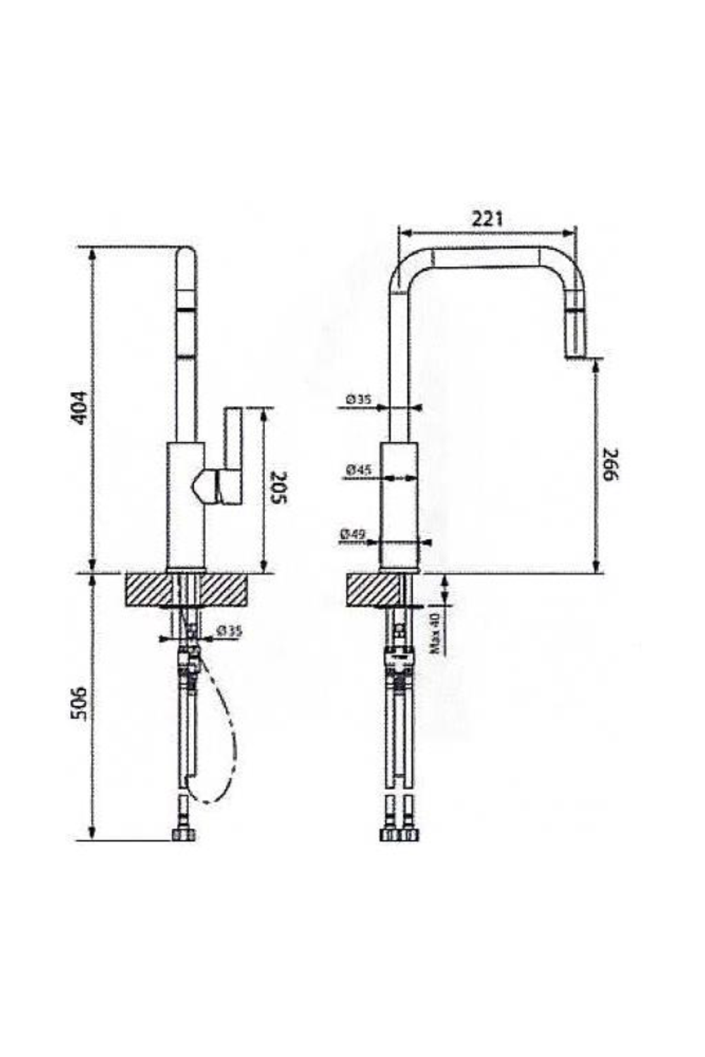 LUISINA RC603DO sink mixer with pull-out spout | Made in Italy |