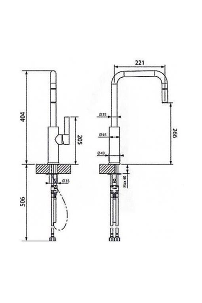 LUISINA RC603DO sink mixer with pull-out spout | Made in Italy |