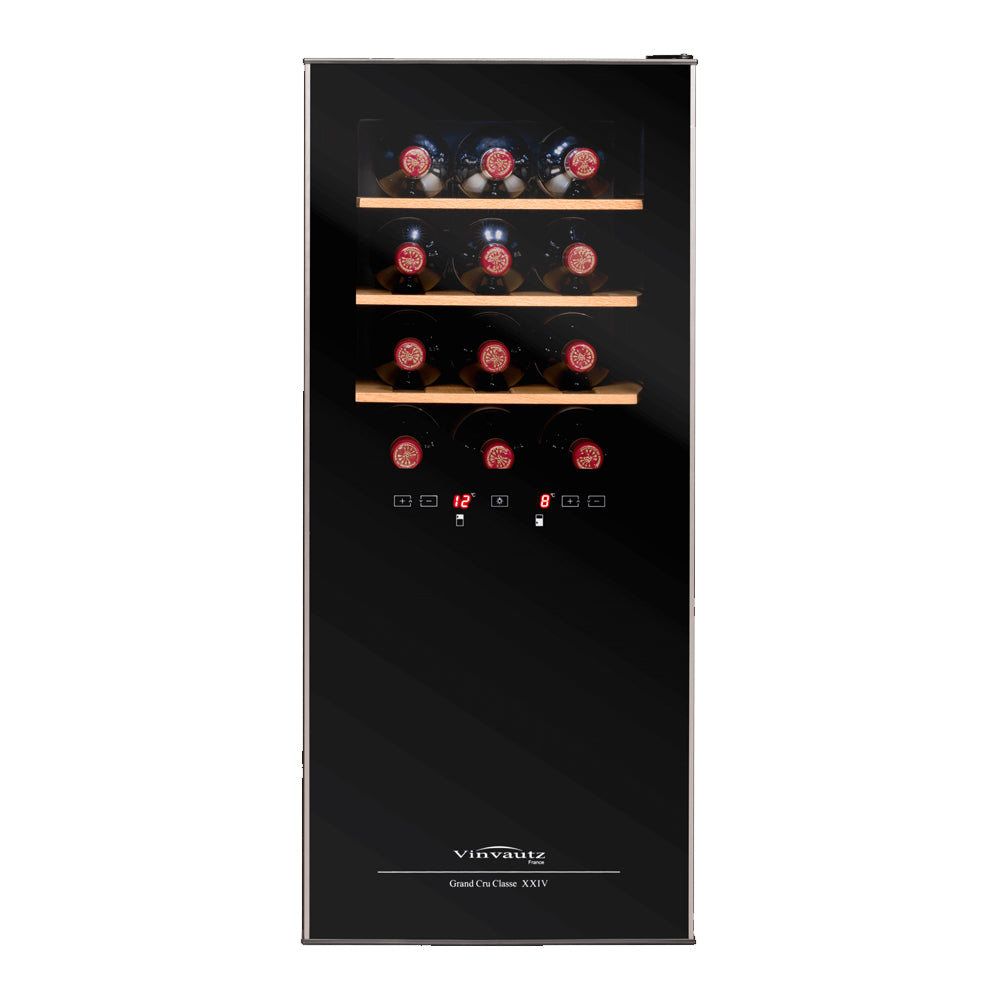 【Vinvautz】24 Bottles Freestanding Dual-Zone Mini Wine Cellar VZ24BDHK