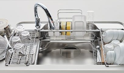 LIXIL A9U 790mm Japanese 2-Levels Multi-functional Silence Sink 日本LIXIL 超大W水槽 雙層 多功能靜音不銹鋼廚房星盆  | Made in Japan |